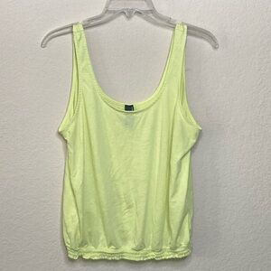 Bobi Smocked Bottom Tank Neon Green Size L
